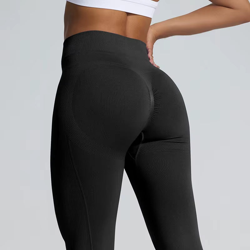 2025 Women'S Sports Yoga Pants High Quality Nylon Leggings Breathable Butt Scrunch Quick Dry Lightweight Elastic Waist Solid