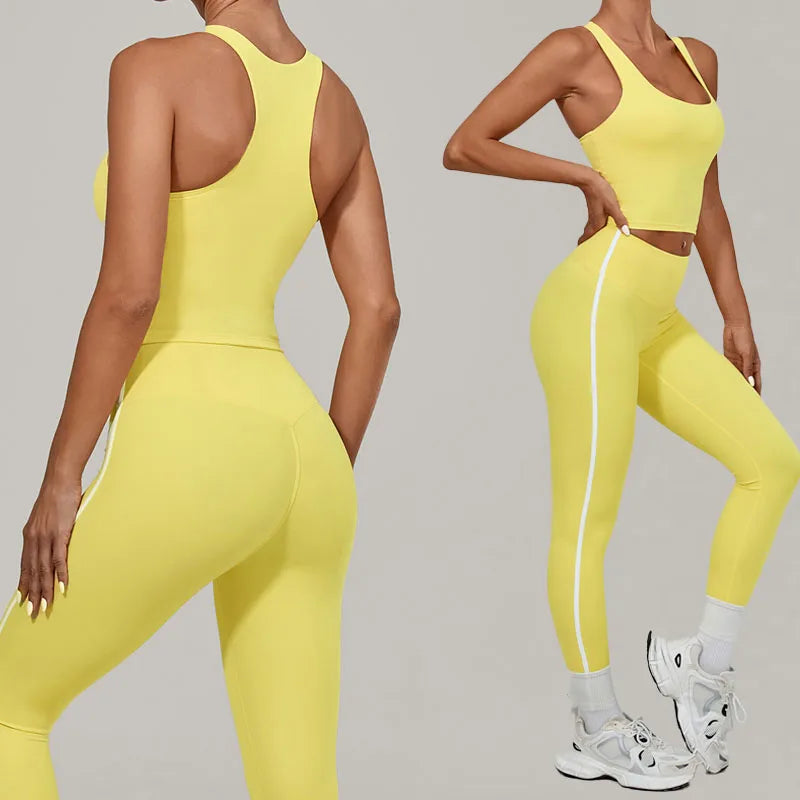 Elevate Your Workout with Our Women's 2-Piece Quick Dry Yoga Set - Lightweight, Seamless, and Breathable High Waist Leggings with Butt Lift Design