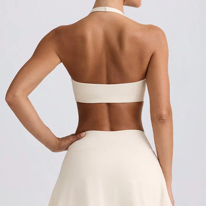 Elevate Your Workout with Our Women's Lightweight Quick Dry 2-Piece Yoga Set - Breathable Sports Bra & High Waist Butt Lift Tennis Skirt