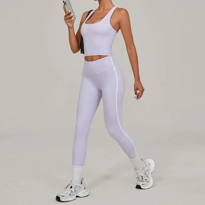 Elevate Your Workout with Our Women's 2-Piece Quick Dry Yoga Set - Lightweight, Seamless, and Breathable High Waist Leggings with Butt Lift Design