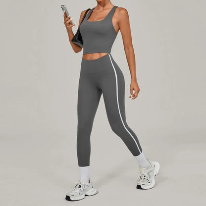 Elevate Your Workout with Our Women's 2-Piece Quick Dry Yoga Set - Lightweight, Seamless, and Breathable High Waist Leggings with Butt Lift Design