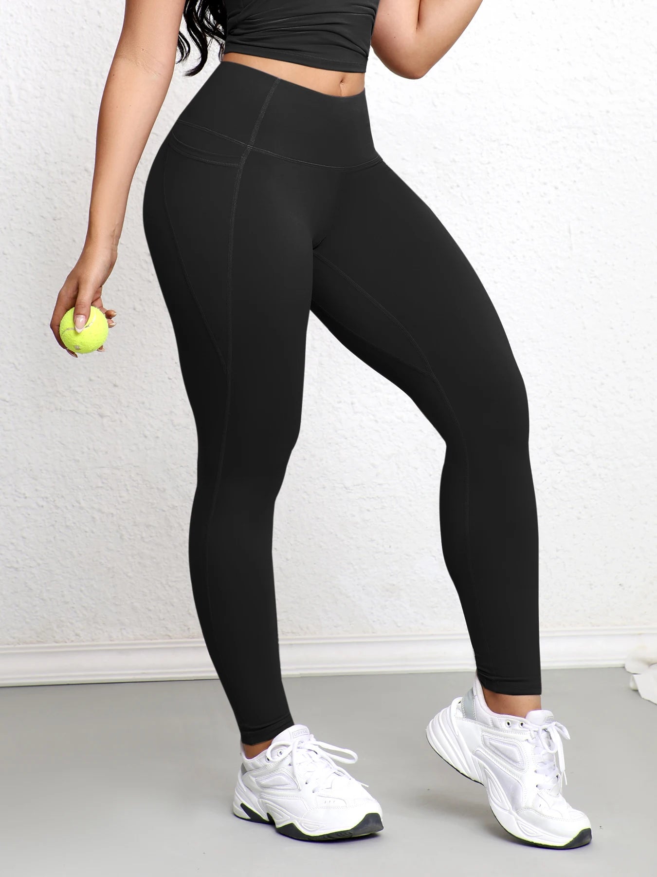 Elevate Your Workout with Our Women's High Waist Leggings Featuring Double Pockets and Butt Lifting Design - Perfect for Casual Wear!