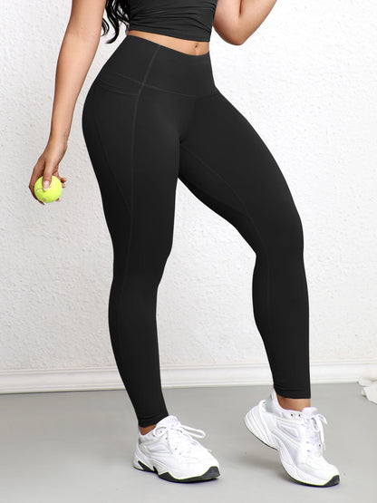 Elevate Your Workout with Our Women's High Waist Leggings Featuring Double Pockets and Butt Lifting Design - Perfect for Casual Wear!