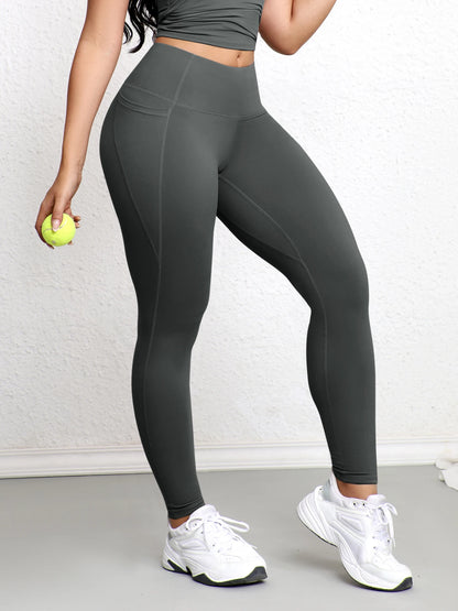 Elevate Your Workout with Our Women's High Waist Leggings Featuring Double Pockets and Butt Lifting Design - Perfect for Casual Wear!