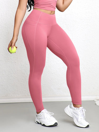 Elevate Your Workout with Our Women's High Waist Leggings Featuring Double Pockets and Butt Lifting Design - Perfect for Casual Wear!
