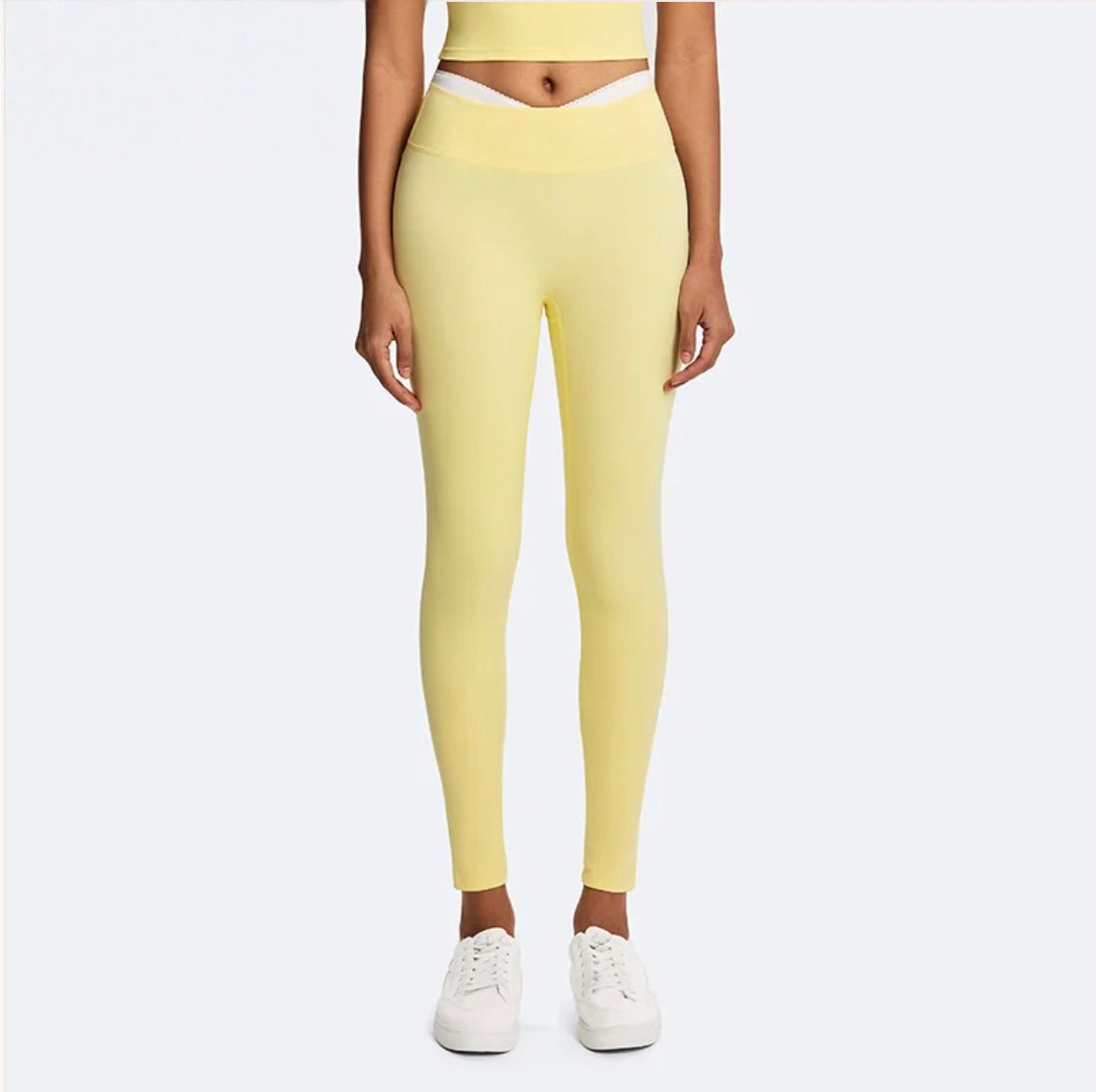 Factory Quick Dry High Elastic V Waist Compression Leggings Soft Tights Leggings for Women Lace-Up Contrast Color Sport Leggings