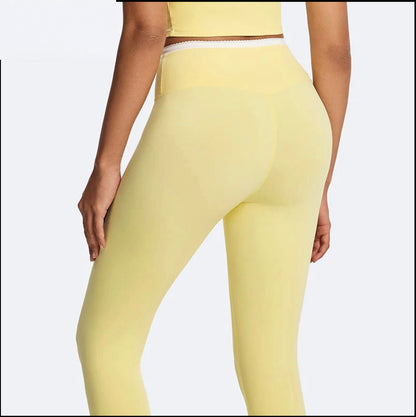 Factory Quick Dry High Elastic V Waist Compression Leggings Soft Tights Leggings for Women Lace-Up Contrast Color Sport Leggings