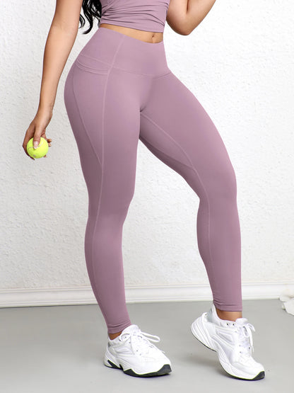 Elevate Your Workout with Our Women's High Waist Leggings Featuring Double Pockets and Butt Lifting Design - Perfect for Casual Wear!