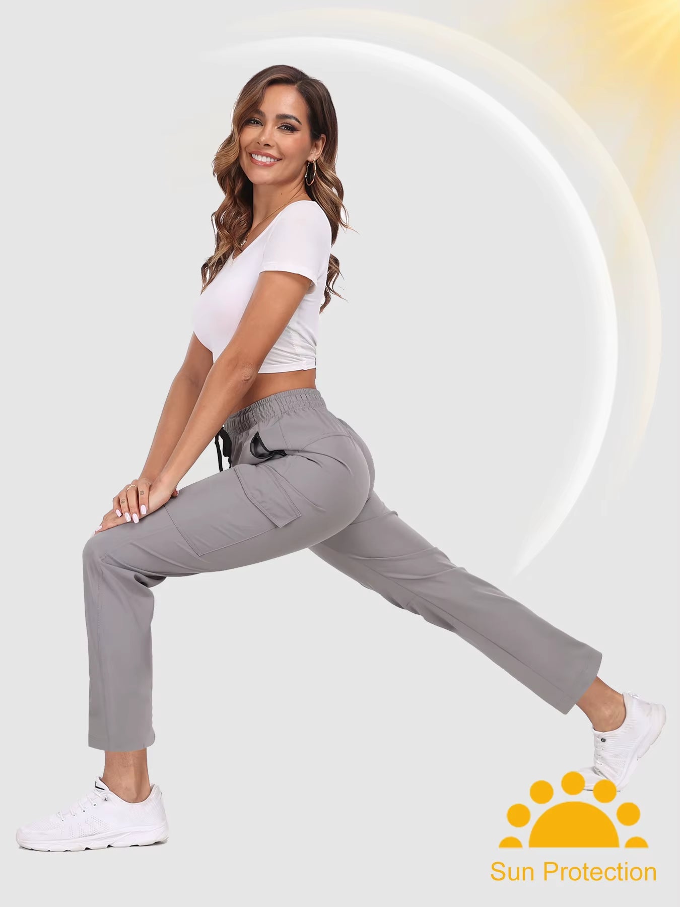Elevate Your Outdoor Adventures with Women's UPF 50+ Quick Dry Cargo Pants - Lightweight, Water Resistant, and Perfect for Travel!