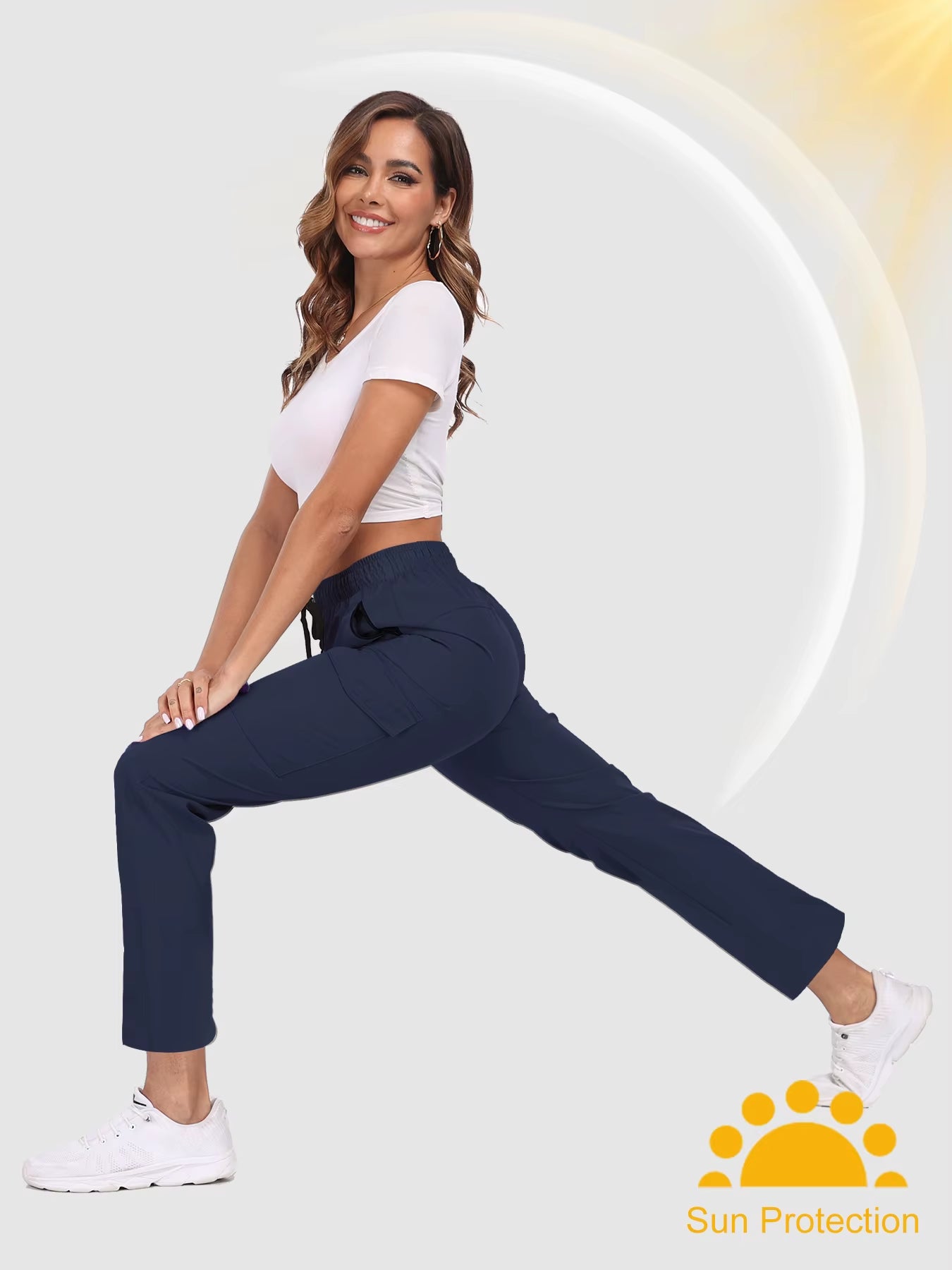 Elevate Your Outdoor Adventures with Women's UPF 50+ Quick Dry Cargo Pants - Lightweight, Water Resistant, and Perfect for Travel!
