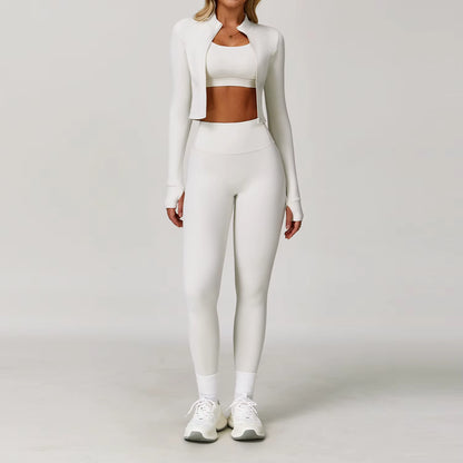 Yungan Outdoor Sports Tight-Fitting Yoga Wear Set, Nude Fitness Wear, Shockproof High-Waisted Yoga Wear Set